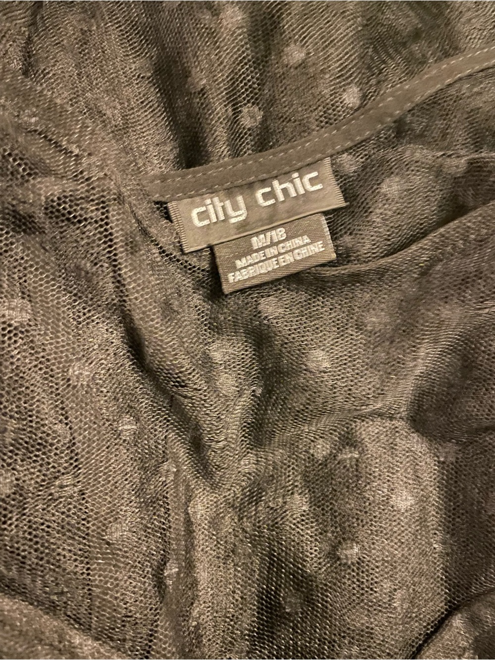 City Chic Brand Women's size 18 Bardot Dress Black Polka Dota Maxi Mesh High Low - Picture 6 of 6